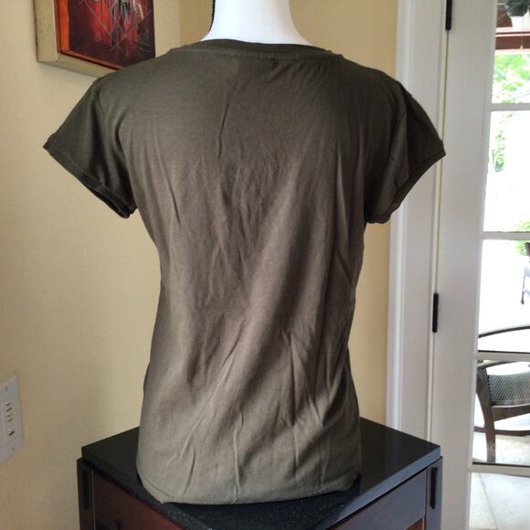Traditional Craft Wear Khaki V-Neck T-Shirt Sz L - Picture 3 of 5